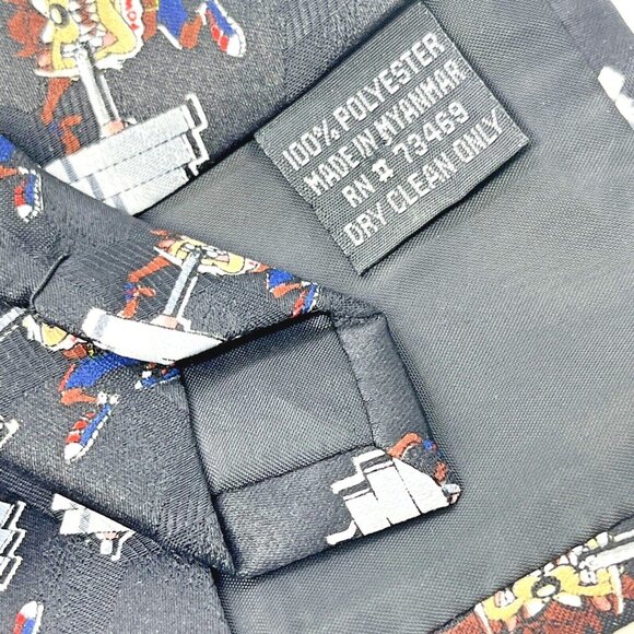 Looney Tunes Mania Tasmanian Devil Power Lifter Tie Black Vintage - Picture 6 of 12